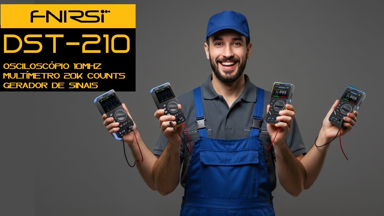 DST- 210 o 3x1 da FNIRSI de baixo custo e muitas funções (Osciloscópio, multímetro e gerador)