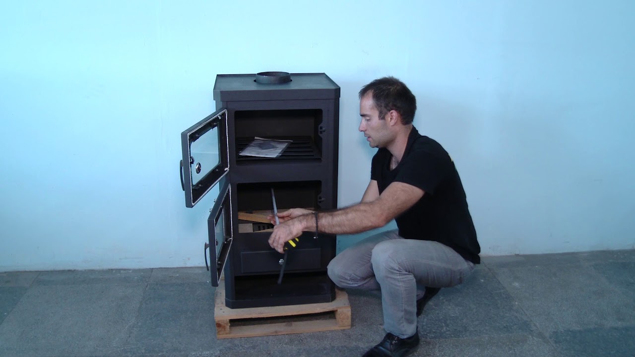 Presentation of wood burning boiler stove with oven Skladova Tehnika Norma FT B, 16kW
