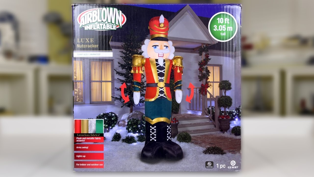 Gemmy 10FT LUXE NUTCRACKER Animated Airblown Inflatable Review! (BJ's / Yard Inflatables Exclusive)