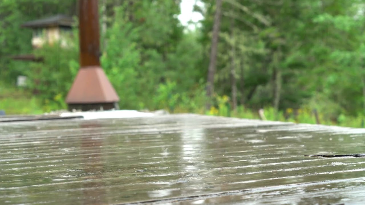 Rain on Wooden Deck 10 Hours   Relaxing Water   Soft Pitter Patter of Raindrops