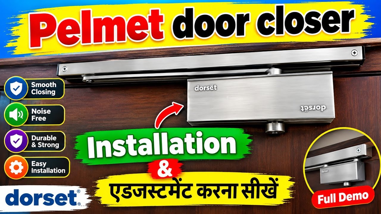 Pelmet door closer kaise lagaen || Dorset automatic door closer installation ||