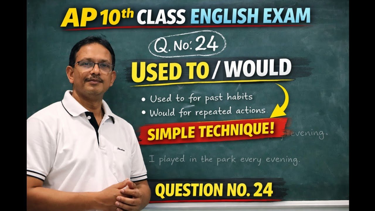 AP 10th class english question no.24 used to/would