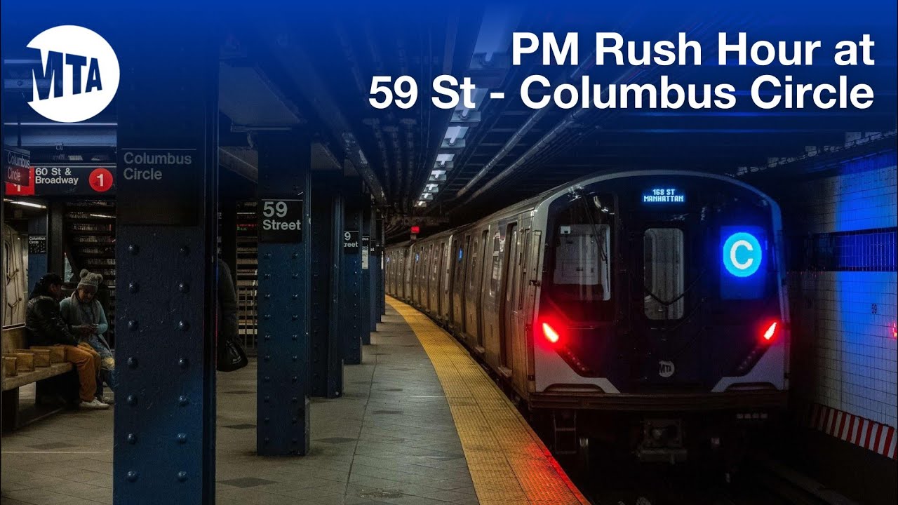 MTA NYC Subway: A PM Rush Hour @ 59 St - Columbus Circle