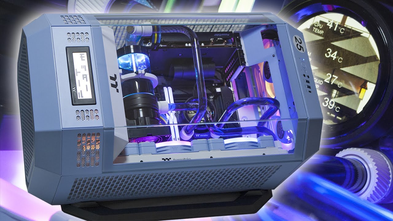 Thermaltake The Tower 300 Custom Water Cooling PC Build Gaming 本格水冷PC Hydrangea Blue