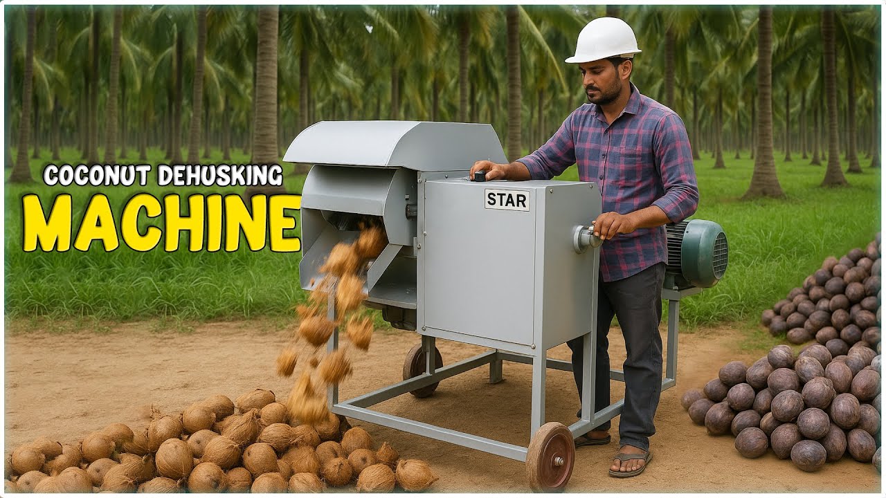 Coconut Dehusking Machine / Coconut Peeling Machine