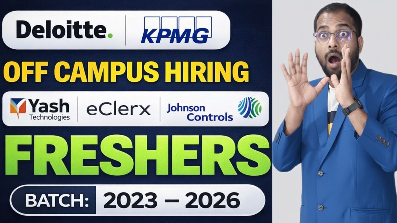 KPMG New Recruitment Drive Announced  Deloitte, Yash technologies, HP, eClerx Jobs  Register Now