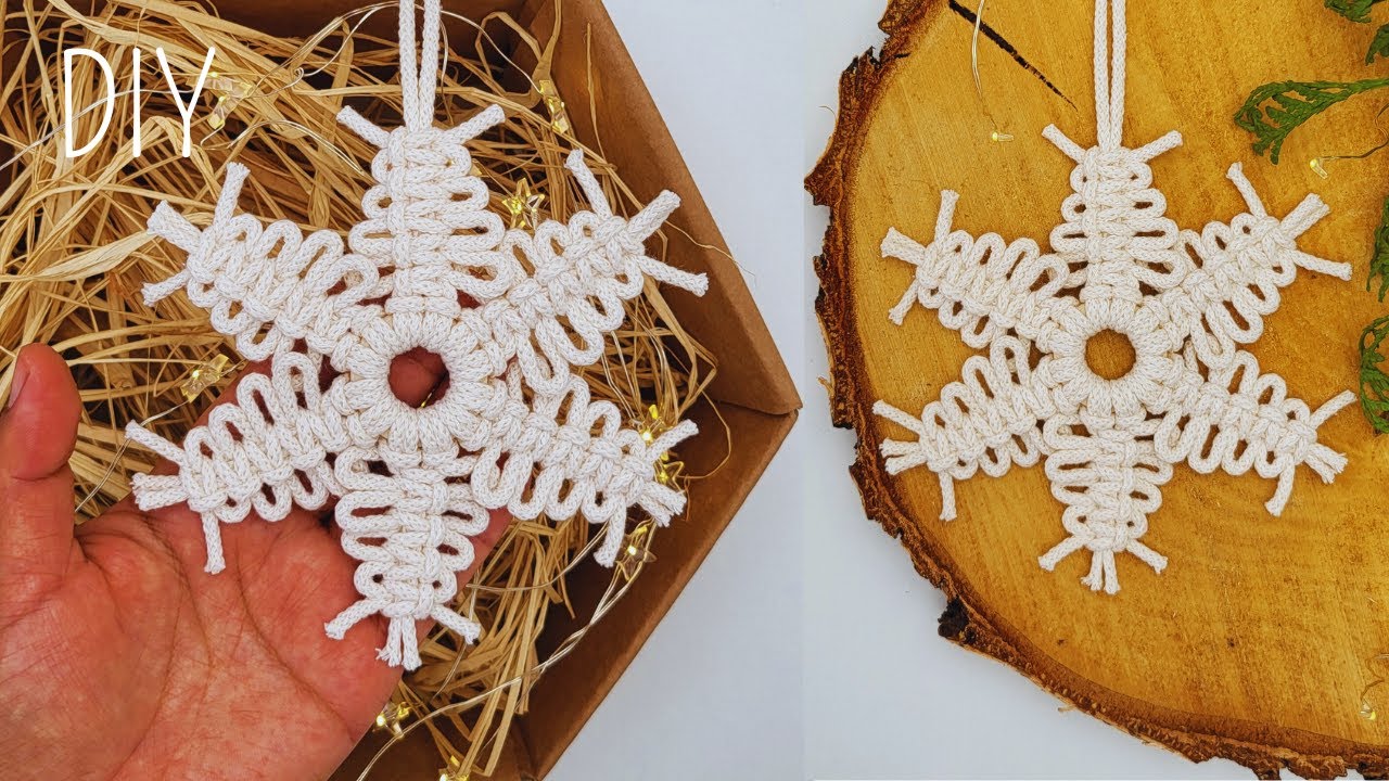 ❄ DIY COPO de NIEVE de MACRAME (paso a paso) | DIY Macrame Snowflake Step by Step Tutorial