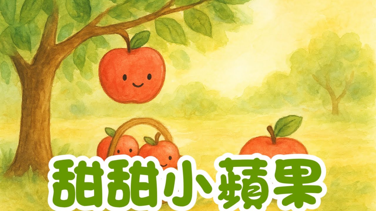 【兒歌】甜甜小蘋果｜紅紅圓圓～甜甜香香～🍎｜可愛溫馨木吉他兒歌 Cute Acoustic Folk Kids Song