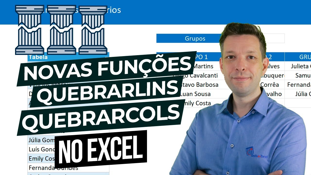 Novas Funções QuebrarLins e QuebrarCols do Excel