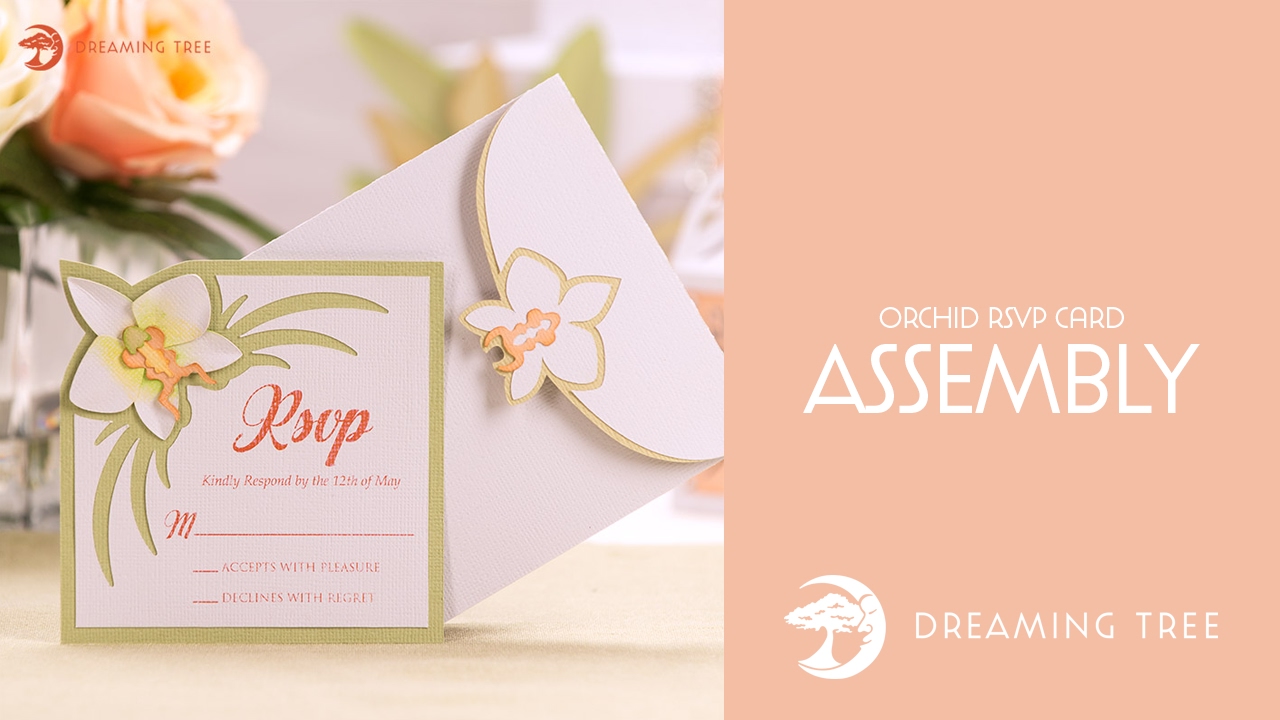SVG File - Orchid RSVP Card - Assembly Tutorial (For Cricut, Silhouette, and ScanNCut)