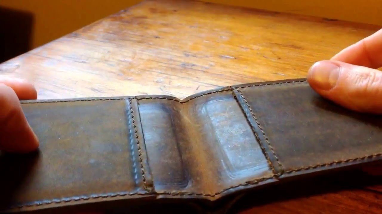 Saddleback leather bifold wallet small size one year mark!