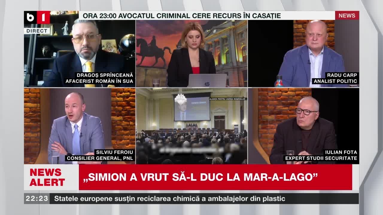 SPECIAL B1.SPRÎNCEANĂ: SIMION DENIGRA ROMÂNIA ÎN SUA. SIMION ARUNCA CU MILIOANE ÎN SUA.