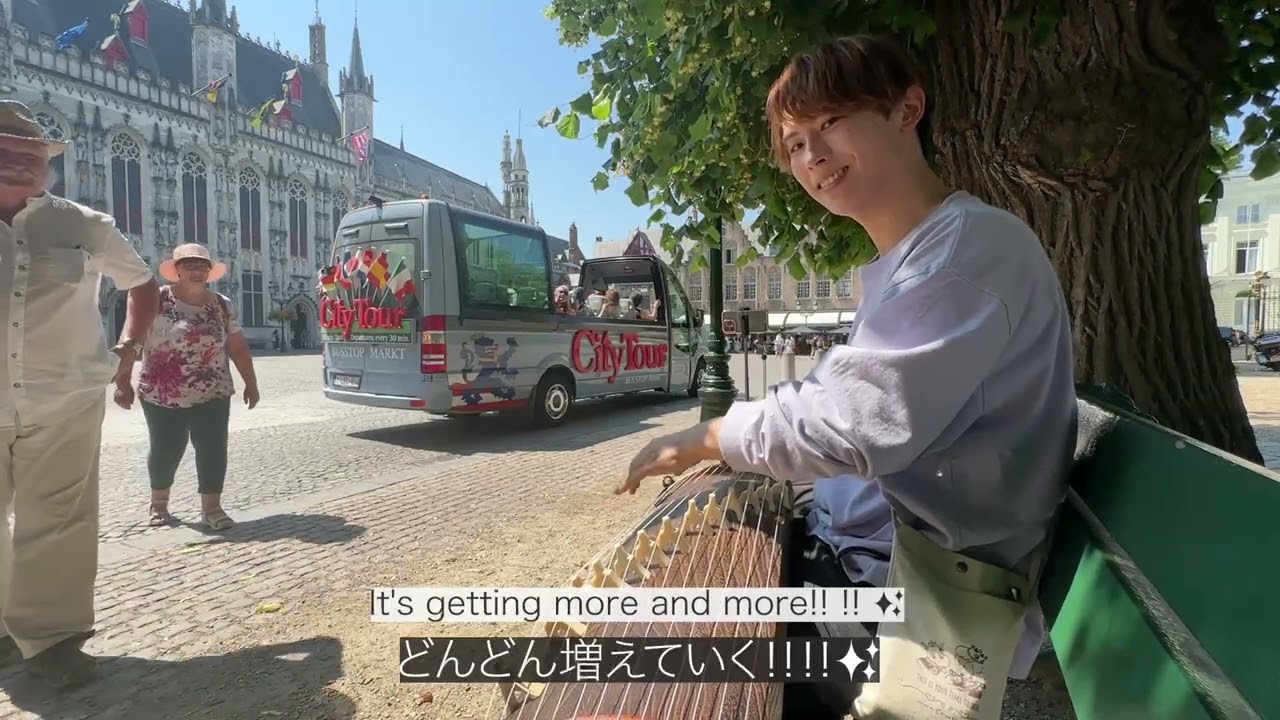 【海外】ベルギーの路上で箏「となりのトトロ」弾いた結果...！？ / totoro,streetmusician,koto