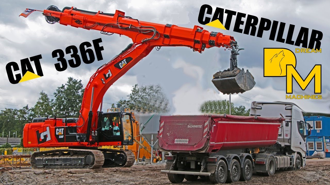 amazing digger Caterpillar 336E 🚧 extending telescopic boom reach 25m deep for tunnel ⚠️👷🏻&zwj;♂️