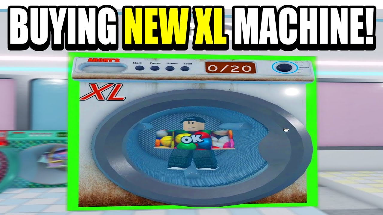 BUYING NEW XL MACHINE IN LAUNDRY SIMULATOR! (ROBLOX)