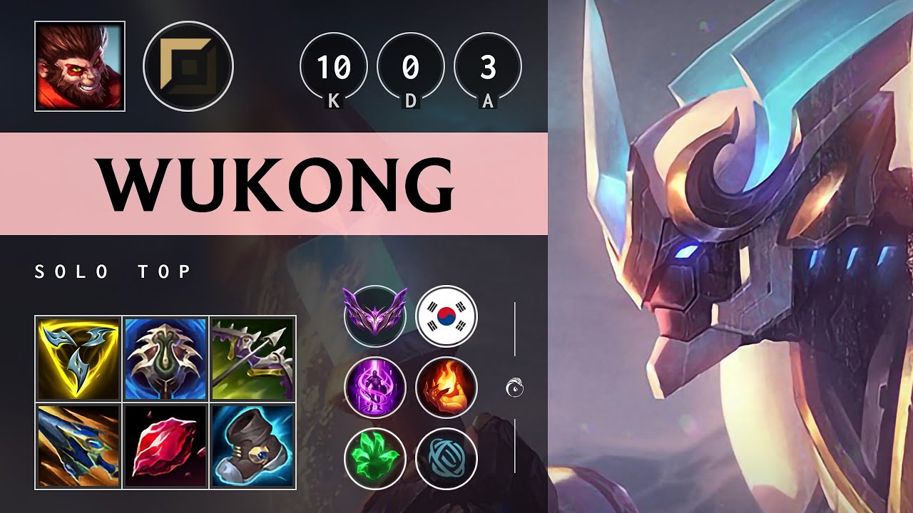 Wukong Top vs Renekton: Perfect KDA, Legendary - KR Master Patch 14.18