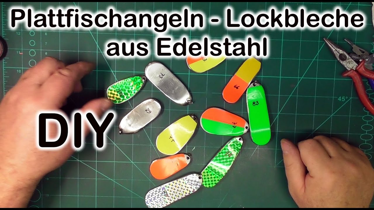 Plattfischangeln - Lockblech aus Edelstahl