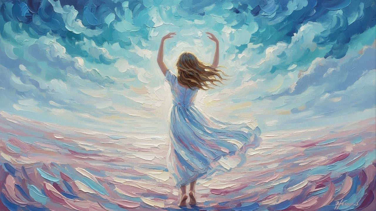 Dreamy Sky Oil Painting | Turn Your TV Into Moving Art | 1 Hour of 4K Pastel Sky Wall Art