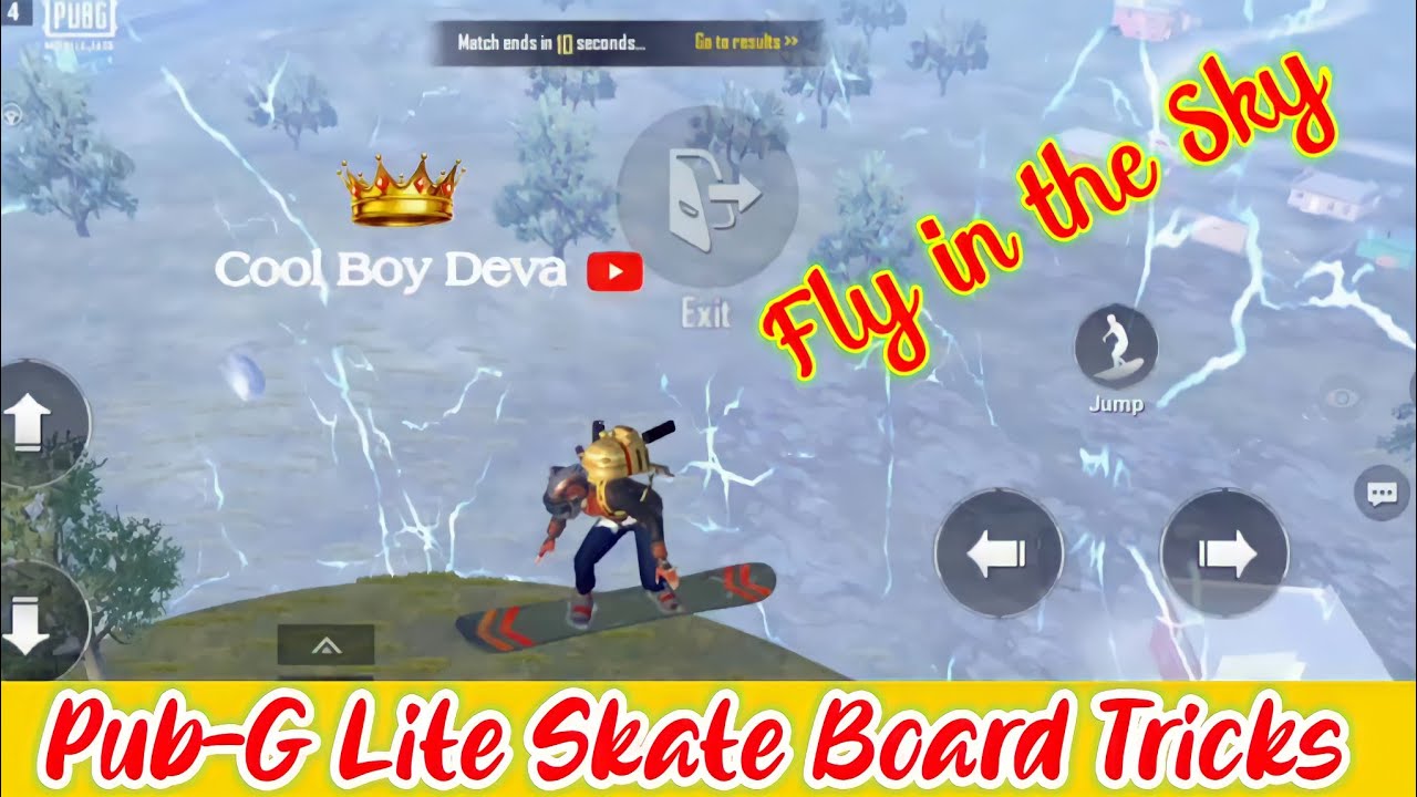 Pub-G Lite Tricks || Skate Board Tricks || Pubg Lite Chicken Dinner Celebration 🔥