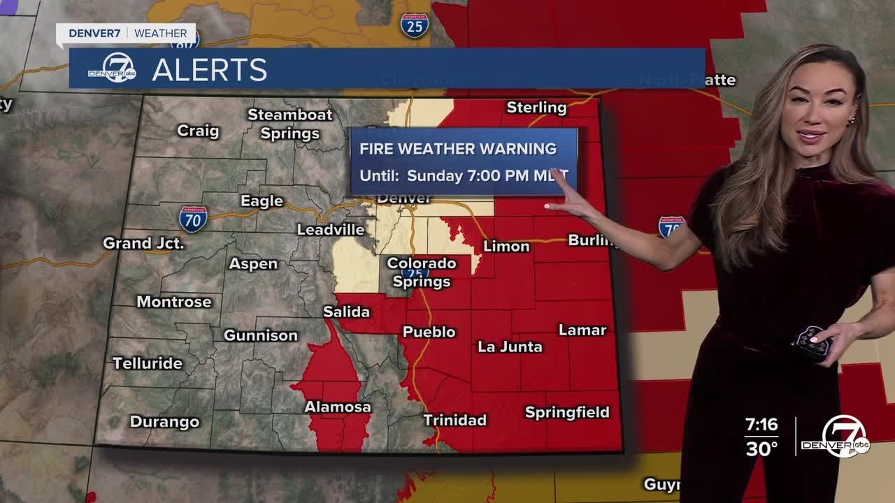 Warmer in Denver, high fire danger on the plains Sunday