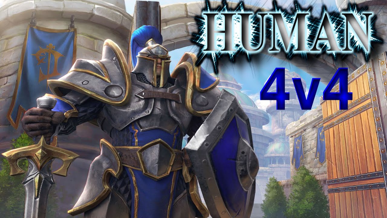 Warcraft 3 Human 4v4 Gameplay [German] WC3 Reforged