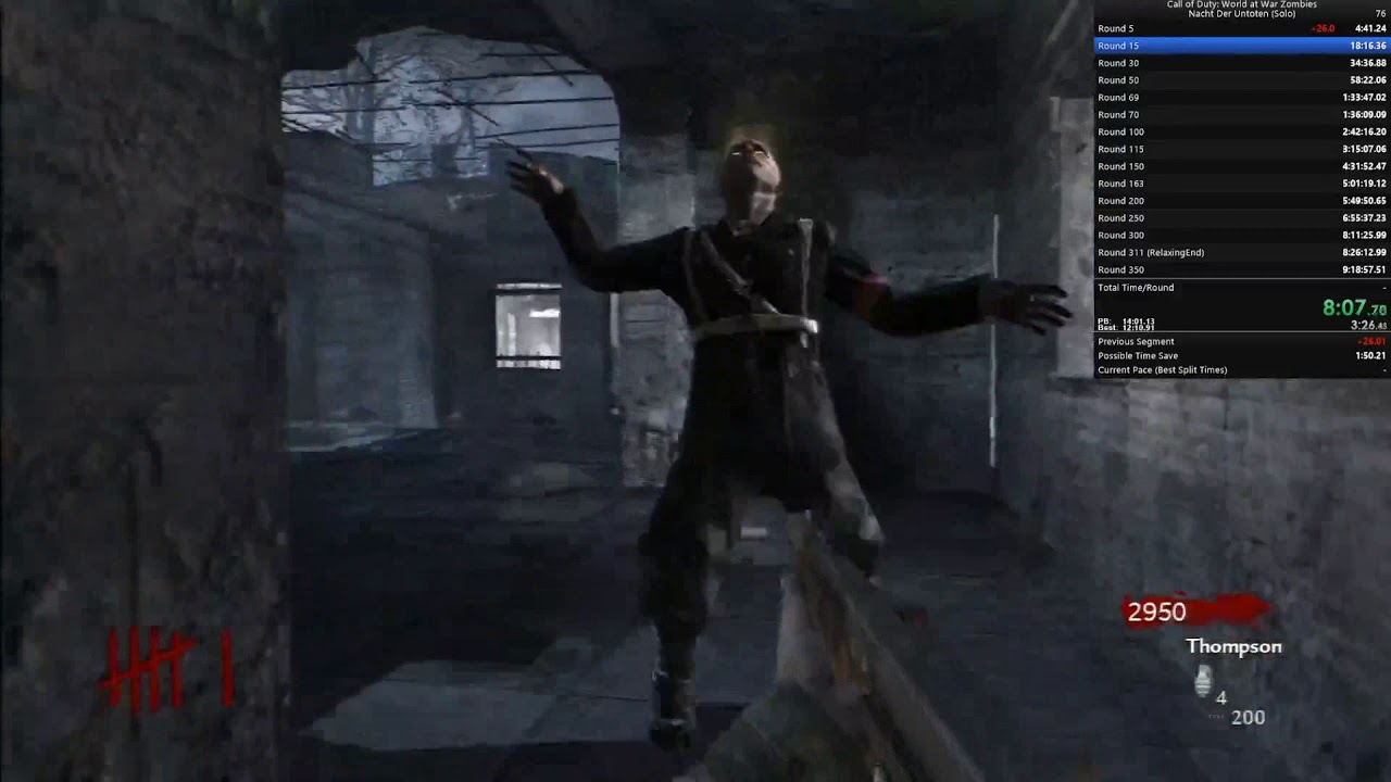 Call Of Duty World At War Zombies Round 100 Speedrun Nacht der Untoten (2:34:18.44)