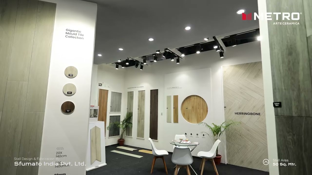 Modern Ceramic Tile Stall Design and Fabrication | Metro Arte Ceramica at ACETECH 2025