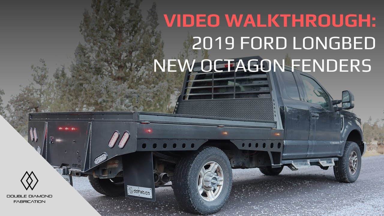2019 Ford Long Bed Custom Flatbed Build | Octagon Step Fender | Antique Silver Vein
