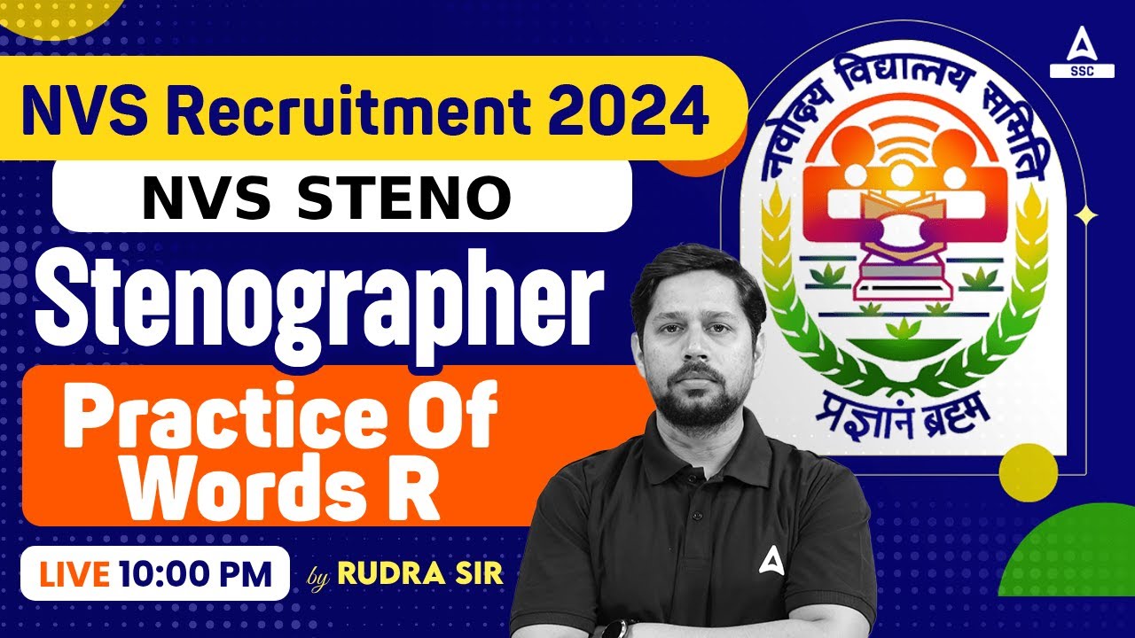 NVS Non Teaching Classes 2024 | Practice Of Words R | NVS Stenographer Classes By Rudra Sir