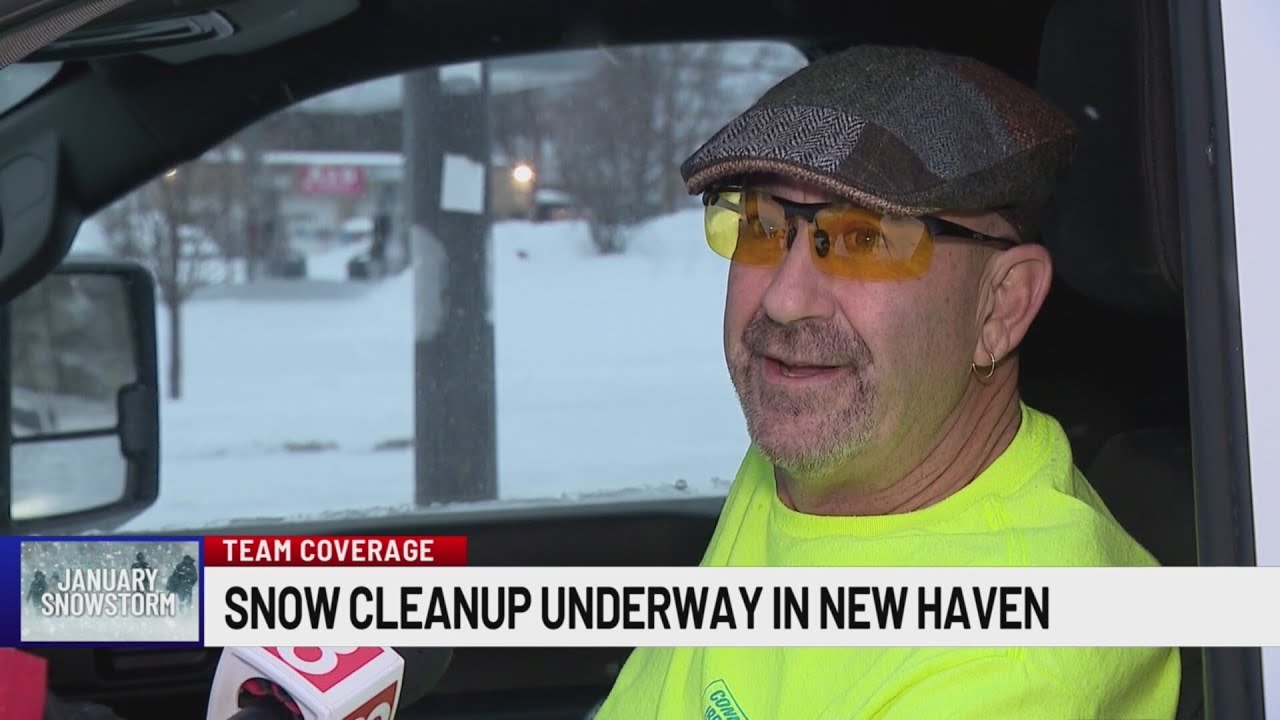 Snow plow driver says he's going on 23 hours working in New Haven area