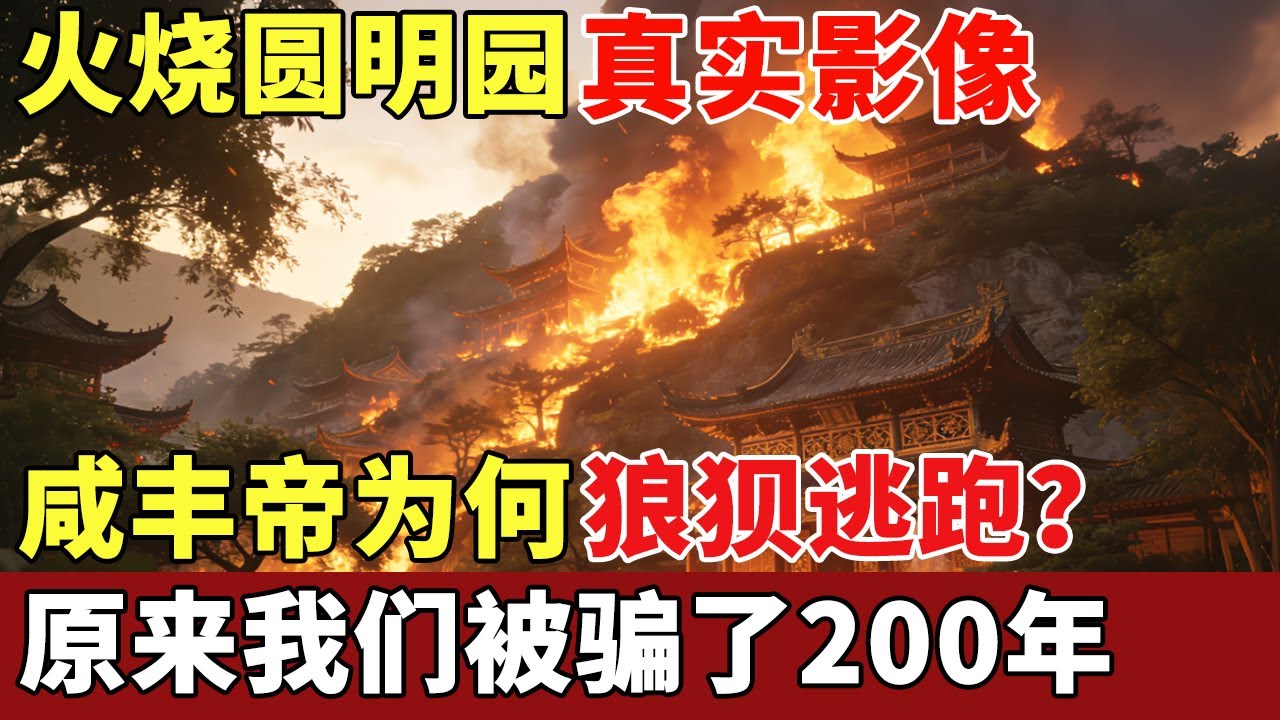 火烧圆明园真实影像，咸丰帝虐死英法代表团后，为何狼狈逃跑？揭秘英法联军真实目的，整整被骗了200年！【历史档案】
