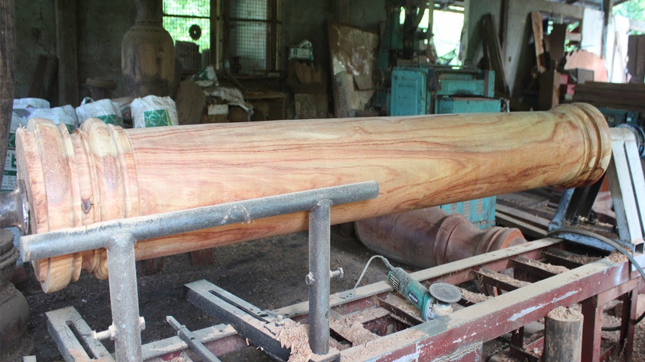 Woodturning Project - Amazing with wooden Pillars and how to made a beautiful Pillars with wood lath