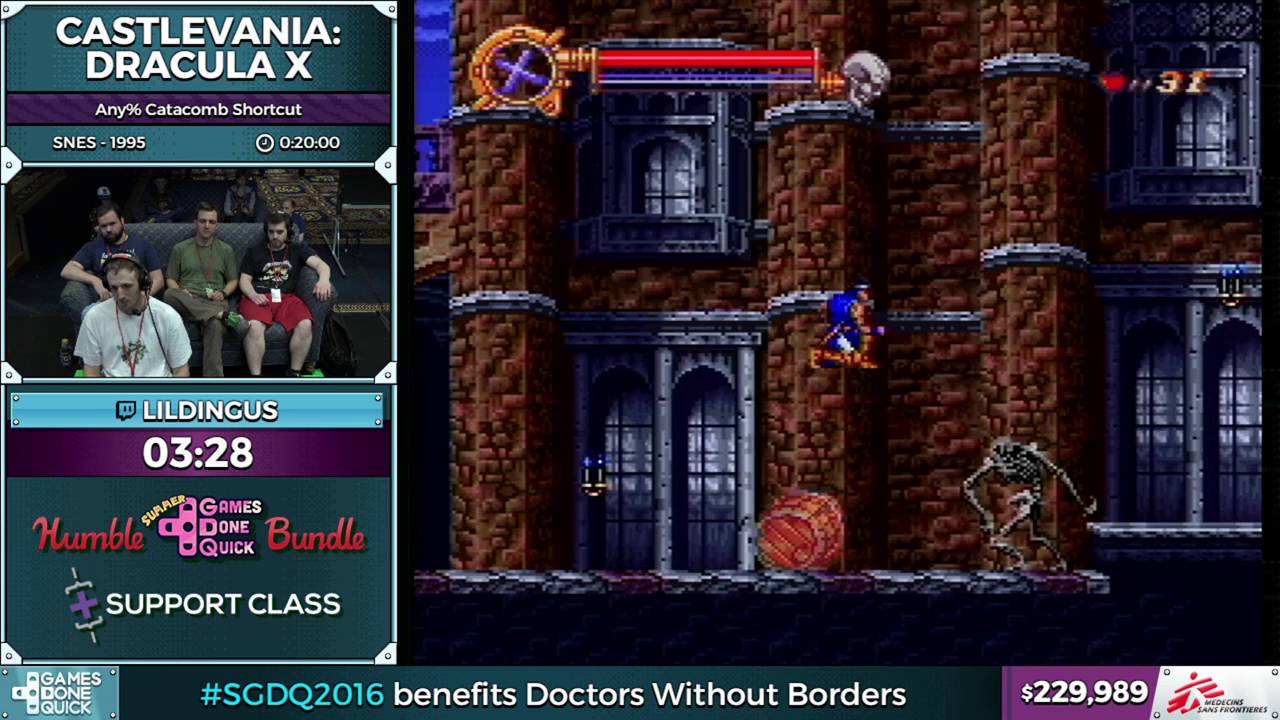 Castlevania: Dracula X by lildingus in 0:19:53 - SGDQ2016 - Part 56