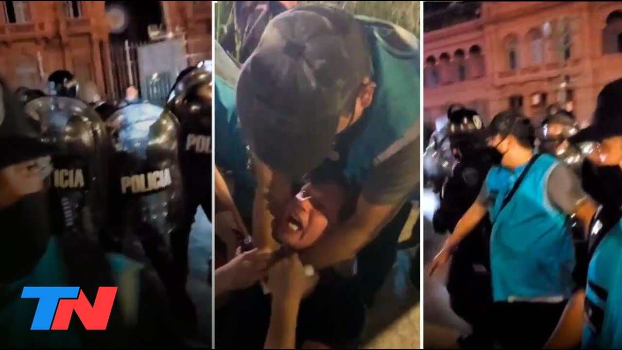 Manifestantes que desafiaban las restricciones intentaron ingresar a Casa Rosada