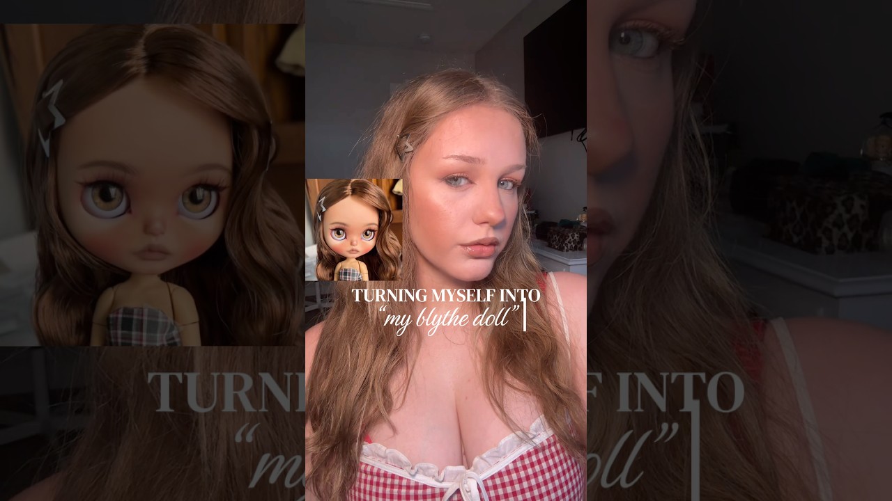 turning myself into a blythe doll 💋⭐️🎀 #makeup #blythedoll #grwm #makeuptutorial
