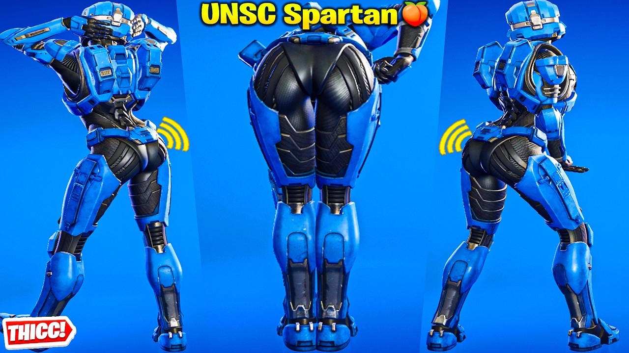 Fortnite UNSC Spartan Skin Showcase Thicc 🍑😍 Top Tiktok Dances & Emotes 😘 Hot New Battle Pass Girl 😜