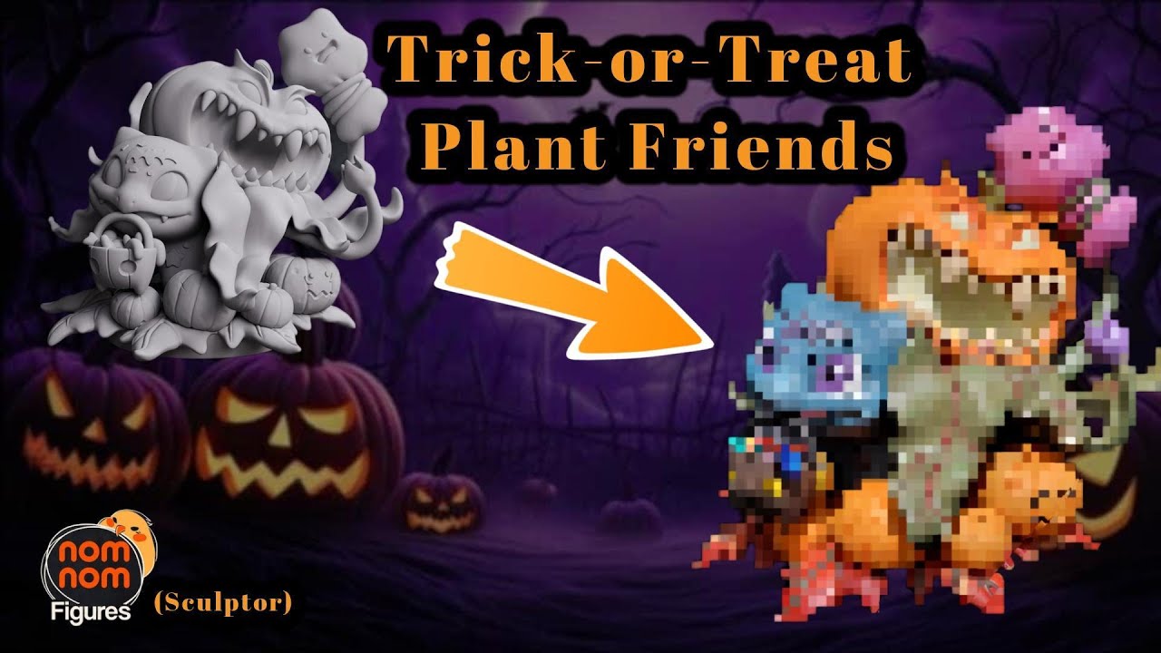 Trick-or-Treat Pumpkinsaur I Nom Nom Figure I Chibi Bulbasaur