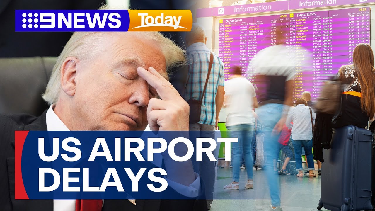 40 US airports prepare to slash flights over government shutdown | 9 News Australia