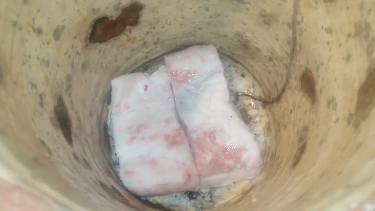 Lardo di maiale salato nel tinello, metodo antico calabrese, da MicheleExpert-Cropalati (Cs)