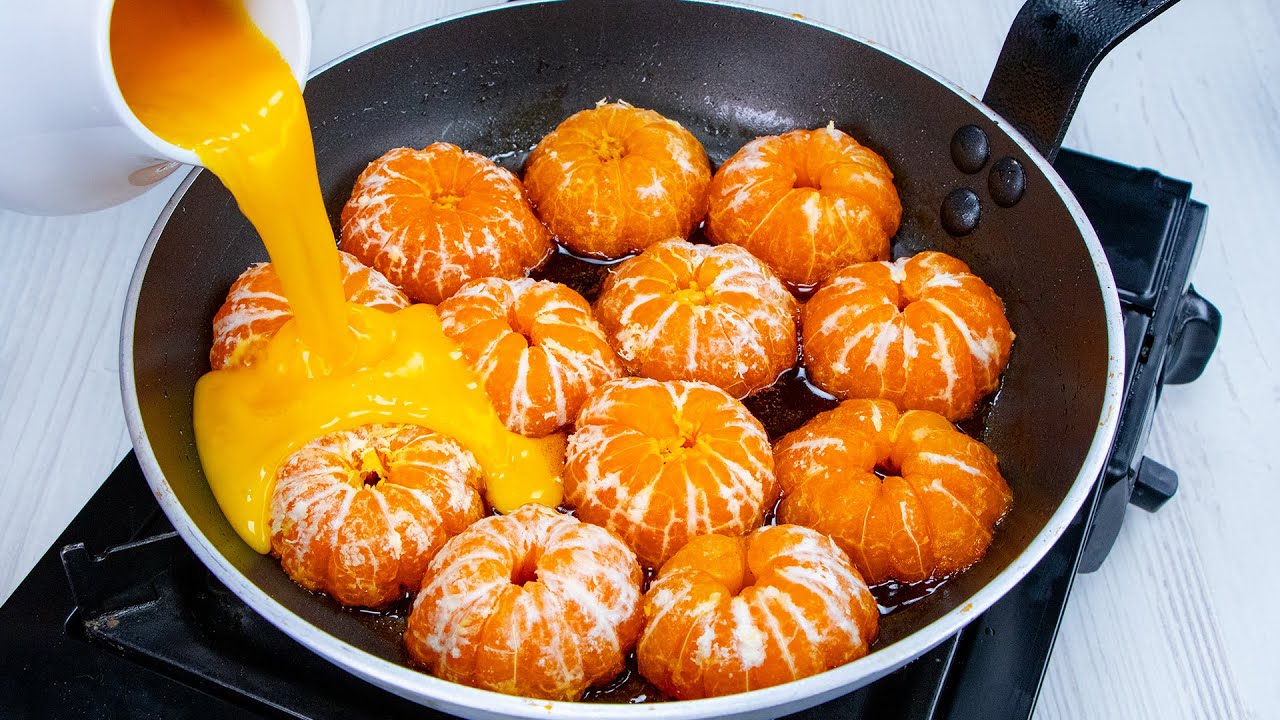 ¡Me encanta este bizcocho a la sartén con mandarinas fritas!