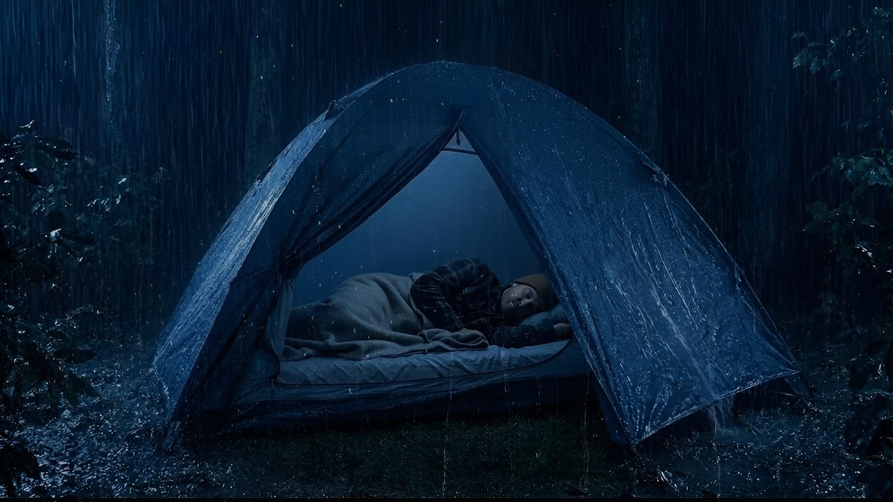 Relaxing Rain Camping | Solo Overnight in Forest Tent