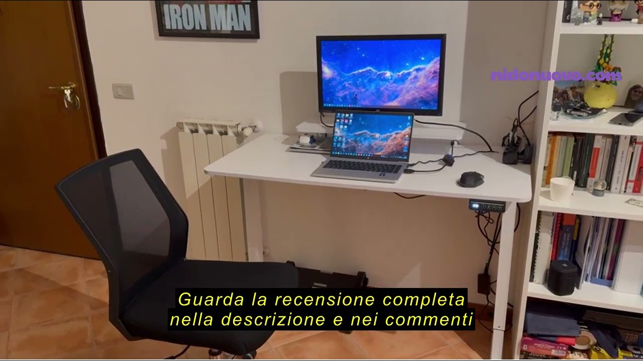 Recensione del TRIUMPHKEY scrivania regolabile in altezza 140 x 60 cm, ripiani per monitor, scrivani