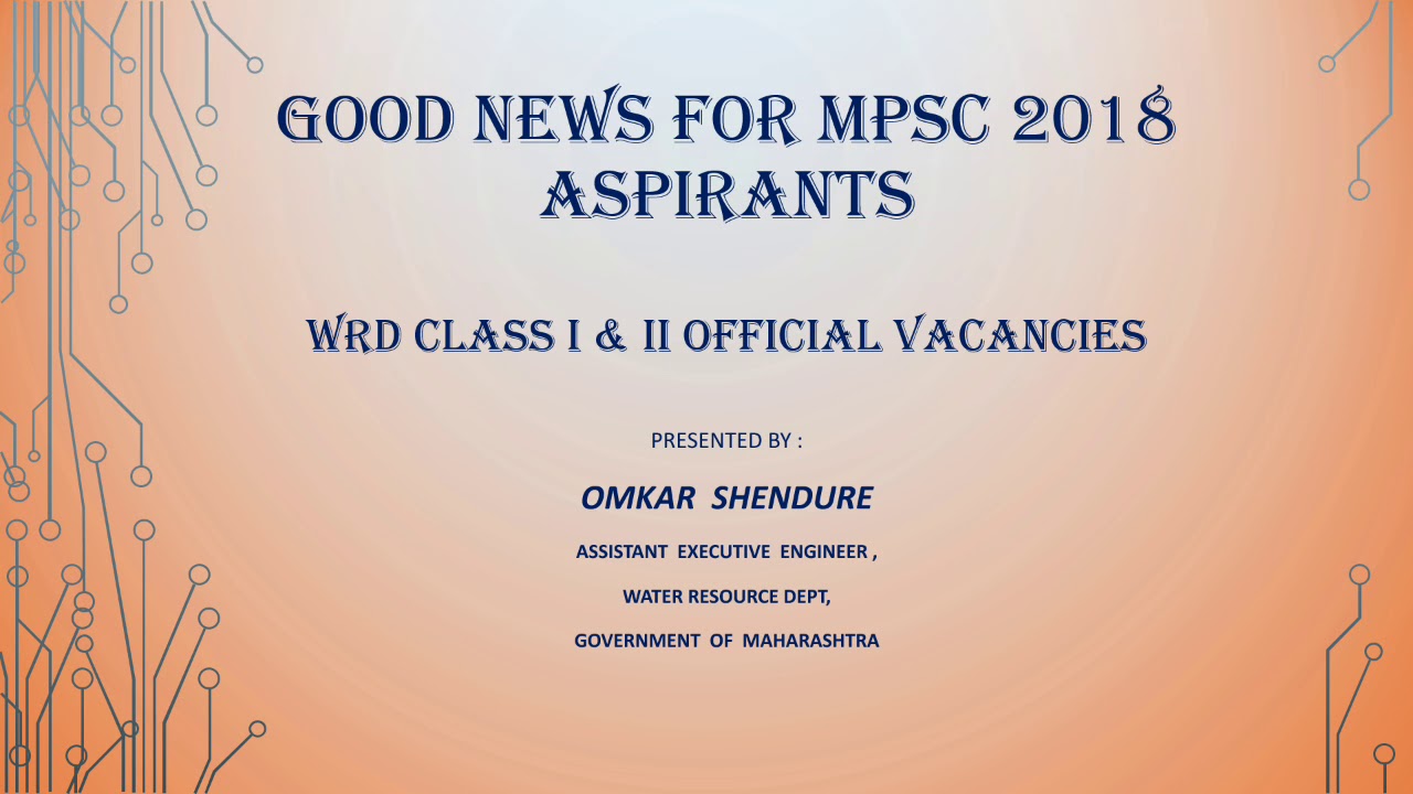MPSC civil engineering 2018 WRD official vacancies