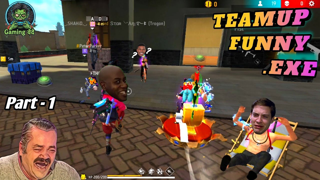 FREE FIRE TEAM UP😅 FUNNY .EXE 🤣 | Part-1 @GamingvedeWarriors 