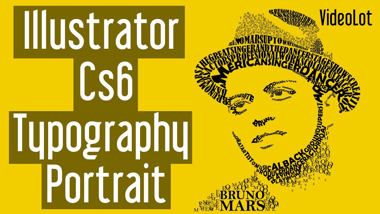 Adobe Illustrator Cs6 | Typography Portrait | Bruno Mars