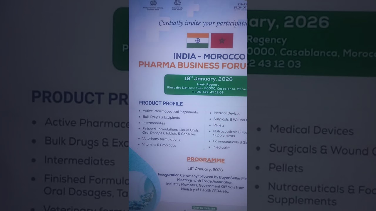 Pharma Business Forum INDIA MOROCCO  