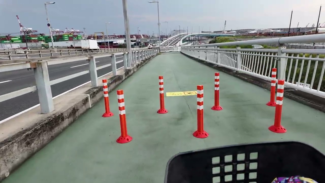 大阪・関西万博 夢舞大橋をレンタル自転車で渡って東ゲートから入るだけの動画　2025/8