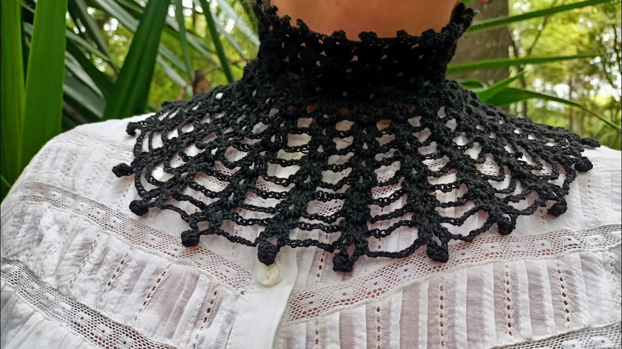 cuello a crochet fácil y rápido / cuello gótico a crochet paso a paso