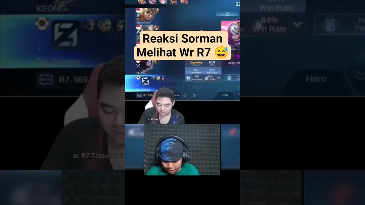 Reaksi Sorman Melihat Wr R7 😅 #r7 #mlbb #mobilelegends #sorman #fredrinn