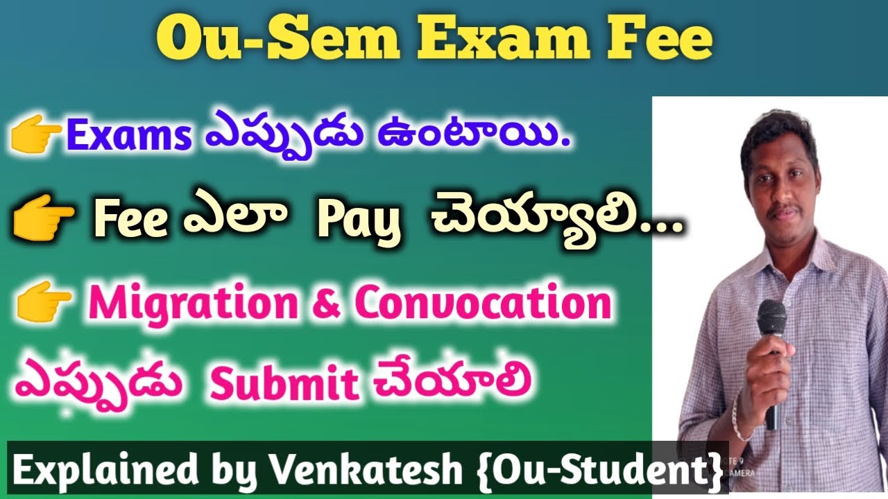 Ou First Semester Exam Details | Osmania University | Pg | Ma | MSc | MCom | Pg First Semester